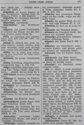 Mühlenbach Latvian Dictionary, Wörterbuch - Mīlenbaha vārdnīca, Konversationslexikon